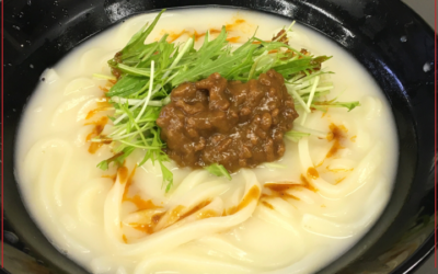 冬季限定メニュー 豆乳担々うどん 道の駅のとじま